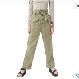 BDG Urban Outfitters Umber High Waisted Aviator Cargo Pants Paperbag Olive Green